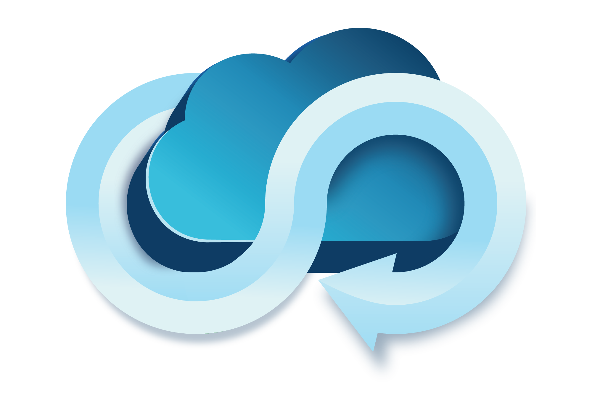 A cloud with a devops symbol around it representing cloud infrastructure devops
